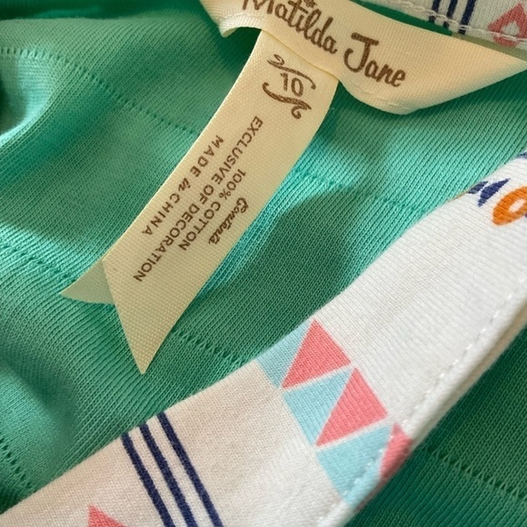 Matilda Jane Blue Green Tank Top Sz 10 - Picture 3 of 3